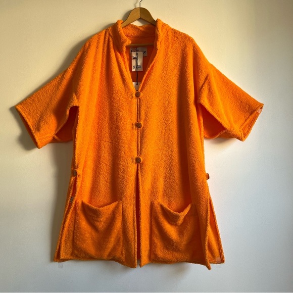 La Veste Ship Wheel Kimono Towel Dress in Orange - Picture 4 of 16